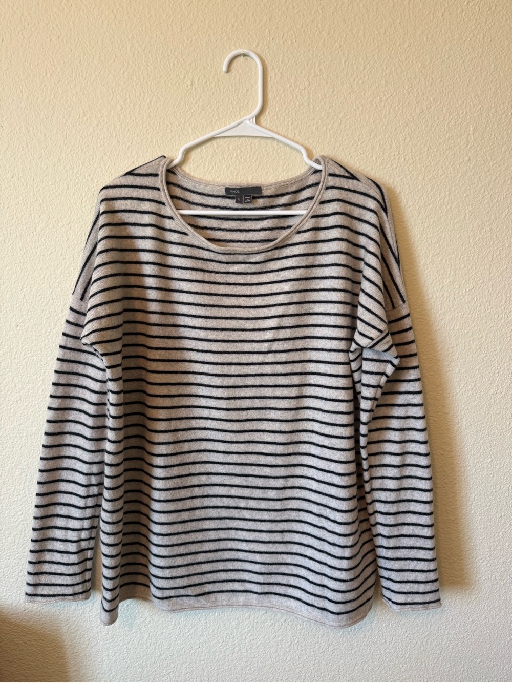 Vince Striped Wool/Cashmere Sweater